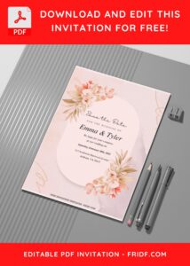 (Easily Editable PDF) Aesthetic Floral And Greenery Wedding Invitation G
