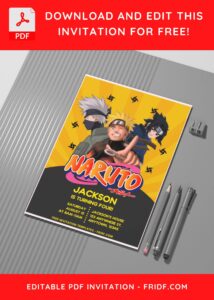 (Easily Edit PDF Invitation) Naruto Ninja Saga Birthday Invitation C