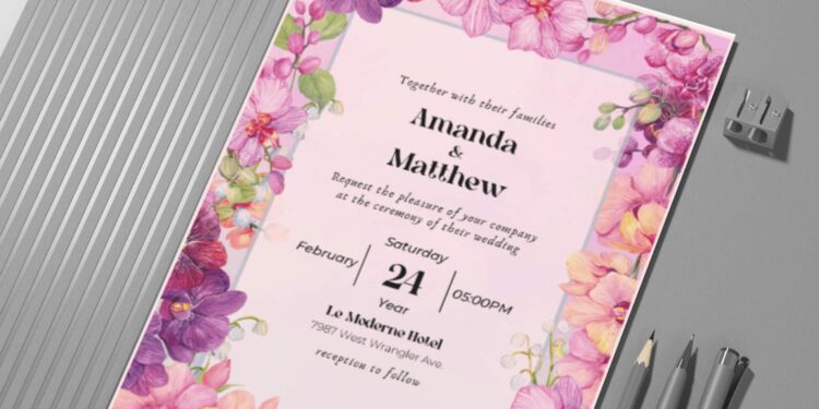 (Easily Edit PDF Invitation) Blissful Garden Romance Wedding Invitation