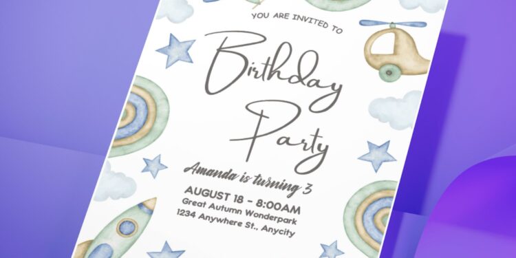 (Easily Edit PDF Invitation) Cute Toys Birthday Invitation B