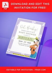 (Easily Edit PDF Invitation) Cheerful Goofy Disney Birthday Invitation D