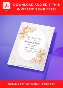 (Easily Editable PDF) Aesthetic Floral And Greenery Wedding Invitation H