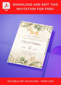 (Easily Edit PDF Invitation) Festive Greenery Wedding Invitation D