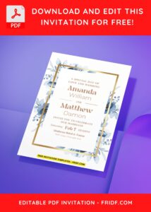 (Easily Edit PDF Invitation) Enchanting Anemone Flower Wedding Invitation D
