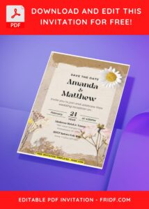 (Easily Edit PDF Invitation) Earthy Bohemian Wedding Invitation H