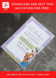(Easily Edit PDF Invitation) Cheerful Goofy Disney Birthday Invitation E