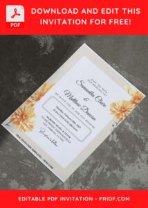 (Easily Edit PDF Invitation) Watercolor Chrysanthemum Wedding Invitation I