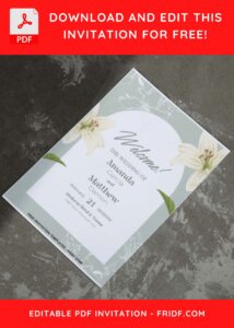 (Easily Edit PDF Invitation) Gorgeous White Stargazer Lily Wedding Invitation I