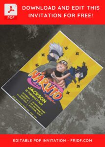 (Easily Edit PDF Invitation) Naruto Ninja Saga Birthday Invitation E