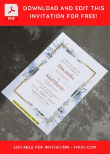 (Easily Edit PDF Invitation) Enchanting Anemone Flower Wedding Invitation E