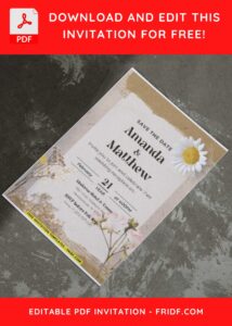 (Easily Edit PDF Invitation) Earthy Bohemian Wedding Invitation I