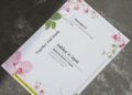 (Easily Edit PDF Invitation) Geometric Cherry Blossom Wedding Invitation