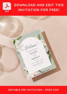 (Easily Edit PDF Invitation) Gorgeous White Stargazer Lily Wedding Invitation J