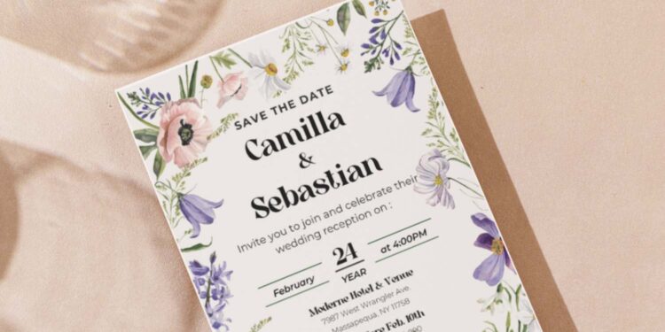 (Easily Edit PDF Invitation) Garden Romance Wedding Invitation J