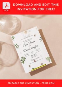 (Easily Edit PDF Invitation) Camellia And Peony Buds Wedding Invitation J