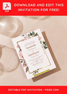 (Easily Edit PDF Invitation) Enchanting Anemone Flower Wedding Invitation F