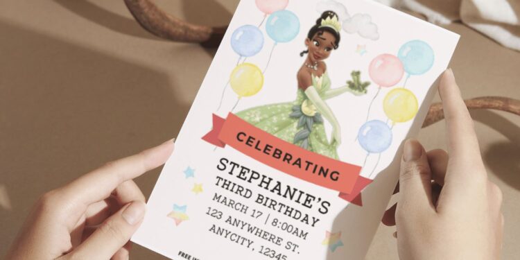 (Easily Edit PDF Invitation) Princess Tiana And The Frog Birthday Invitation
