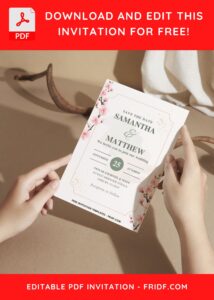 (Easily Edit PDF Invitation) Sakura Garden Nuptial Wedding Invitation G