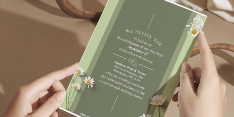 (Easily Edit PDF Invitation) Blissful Spring Daisy Wedding Invitation