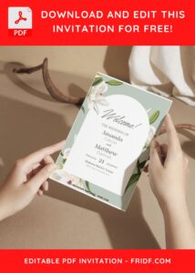 (Easily Edit PDF Invitation) Gorgeous White Stargazer Lily Wedding Invitation A