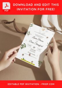 (Easily Edit PDF Invitation) Camellia And Peony Buds Wedding Invitation A