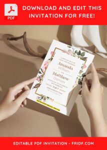 (Easily Edit PDF Invitation) Enchanting Anemone Flower Wedding Invitation G