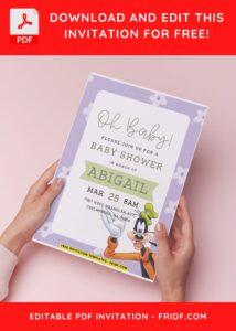 (Easily Edit PDF Invitation) Cheerful Goofy Disney Birthday Invitation H