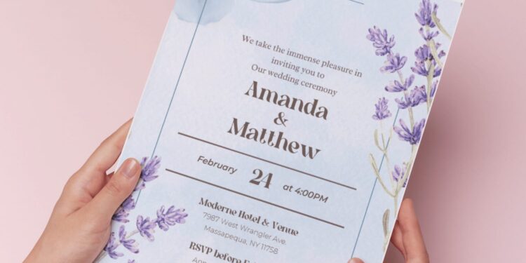 (Easily Edit PDF Invitation) Gorgeous Lavender Wedding Invitation