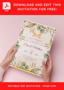 (Easily Edit PDF Invitation) Festive Greenery Wedding Invitation H