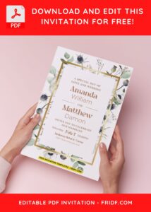 (Easily Edit PDF Invitation) Enchanting Anemone Flower Wedding Invitation H