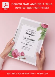 (Easily Edit PDF Invitation) Simply Stunning Rose Wed ding Invitation H