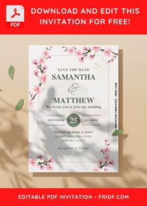 (Easily Edit PDF Invitation) Sakura Garden Nuptial Wedding Invitation I