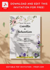(Easily Edit PDF Invitation) Garden Romance Wedding Invitation C