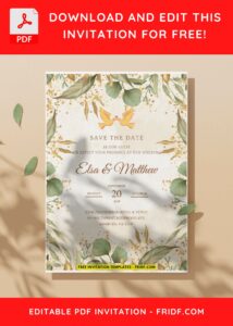 (Easily Edit PDF Invitation) Festive Greenery Wedding Invitation I