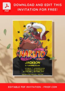 (Easily Edit PDF Invitation) Naruto Ninja Saga Birthday Invitation I