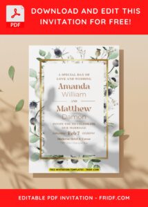 (Easily Edit PDF Invitation) Enchanting Anemone Flower Wedding Invitation I