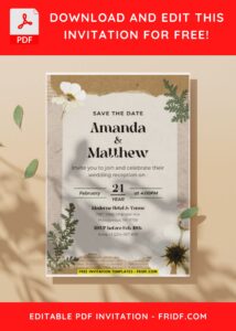 (Easily Edit PDF Invitation) Earthy Bohemian Wedding Invitation C