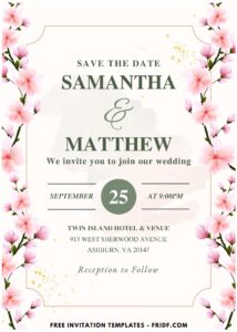 (Easily Edit PDF Invitation) Sakura Garden Nuptial Wedding Invitation J