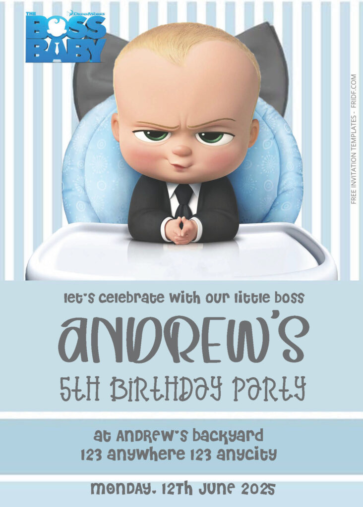 ( Easily Edit PDF Invitation ) Boss Baby Birthday Invitation Templates ...