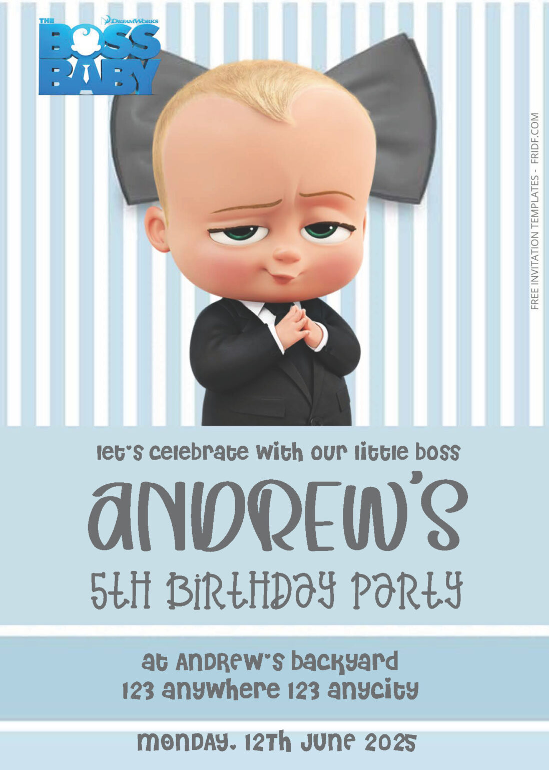 ( Easily Edit PDF Invitation ) Boss Baby Birthday Invitation Templates ...