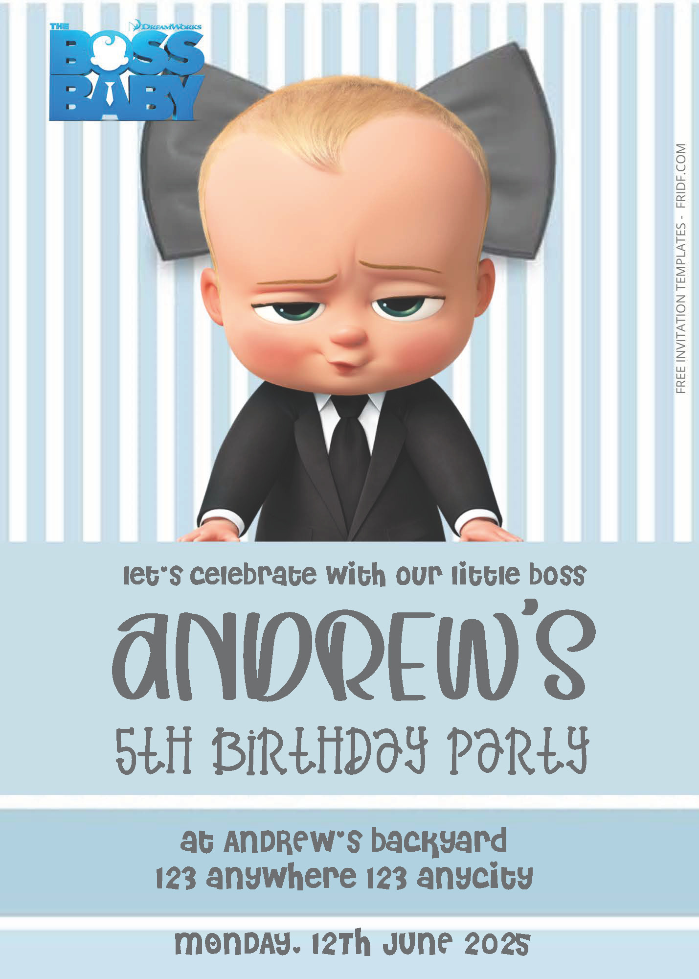 ( Easily Edit PDF Invitation ) Boss Baby Birthday Invitation Templates ...