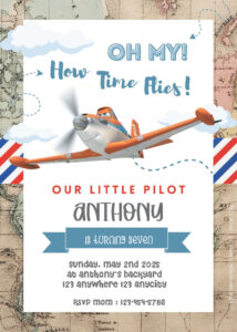 ( Easily Edit PDF Invitation ) Planes Birthday Invitation Templates