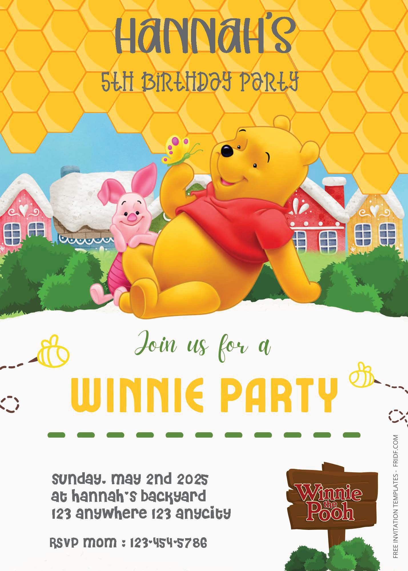 FREE PDF Invitation - Winnie The Pooh Birthday Invitation Templates ...