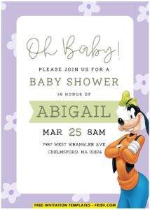 (Easily Edit PDF Invitation) Cheerful Goofy Disney Birthday Invitation J