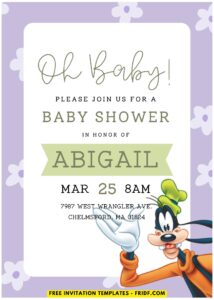 (Easily Edit PDF Invitation) Cheerful Goofy Disney Birthday Invitation B