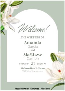 (Easily Edit PDF Invitation) Gorgeous White Stargazer Lily Wedding Invitation F