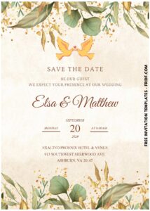 (Easily Edit PDF Invitation) Festive Greenery Wedding Invitation J