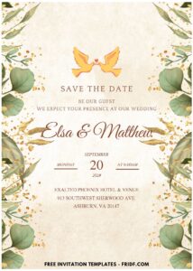 (Easily Edit PDF Invitation) Festive Greenery Wedding Invitation A