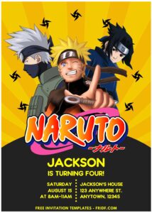 (Easily Edit PDF Invitation) Naruto Ninja Saga Birthday Invitation J