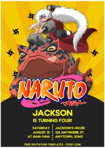 (Easily Edit PDF Invitation) Naruto Ninja Saga Birthday Invitation B